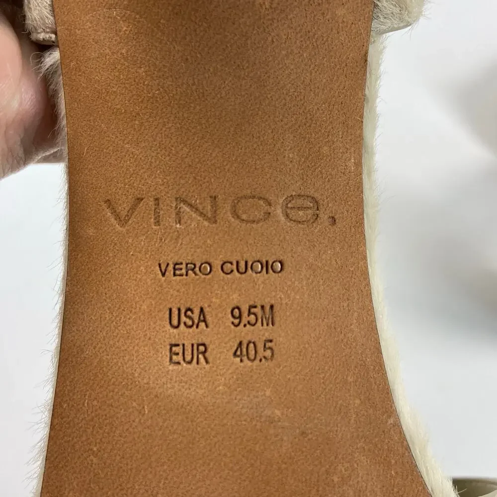 Vince Genuine Calf Hair Pointed Toe Block Heels Prin D 'orsay Women's Size 9.5